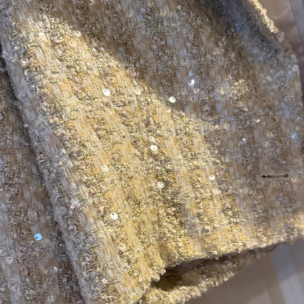 Anthropologie Line & Dot Pearl Cream Sequin Blazer Medium - Picture 4 of 4